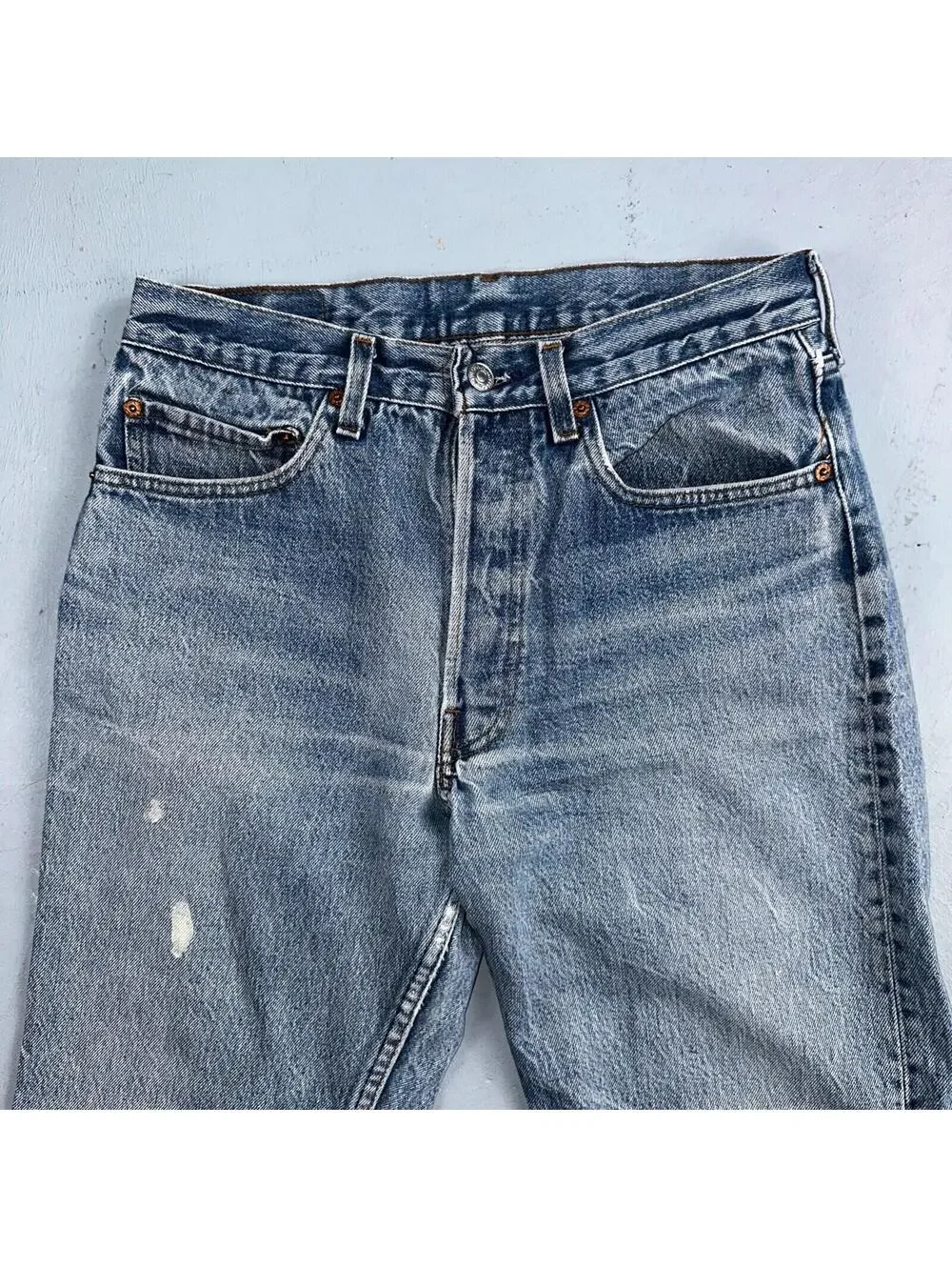 Levis 501 Vintage 80s USA XX Straight Leg Jeans Blue Light Wash 32x33 Act 29x27
